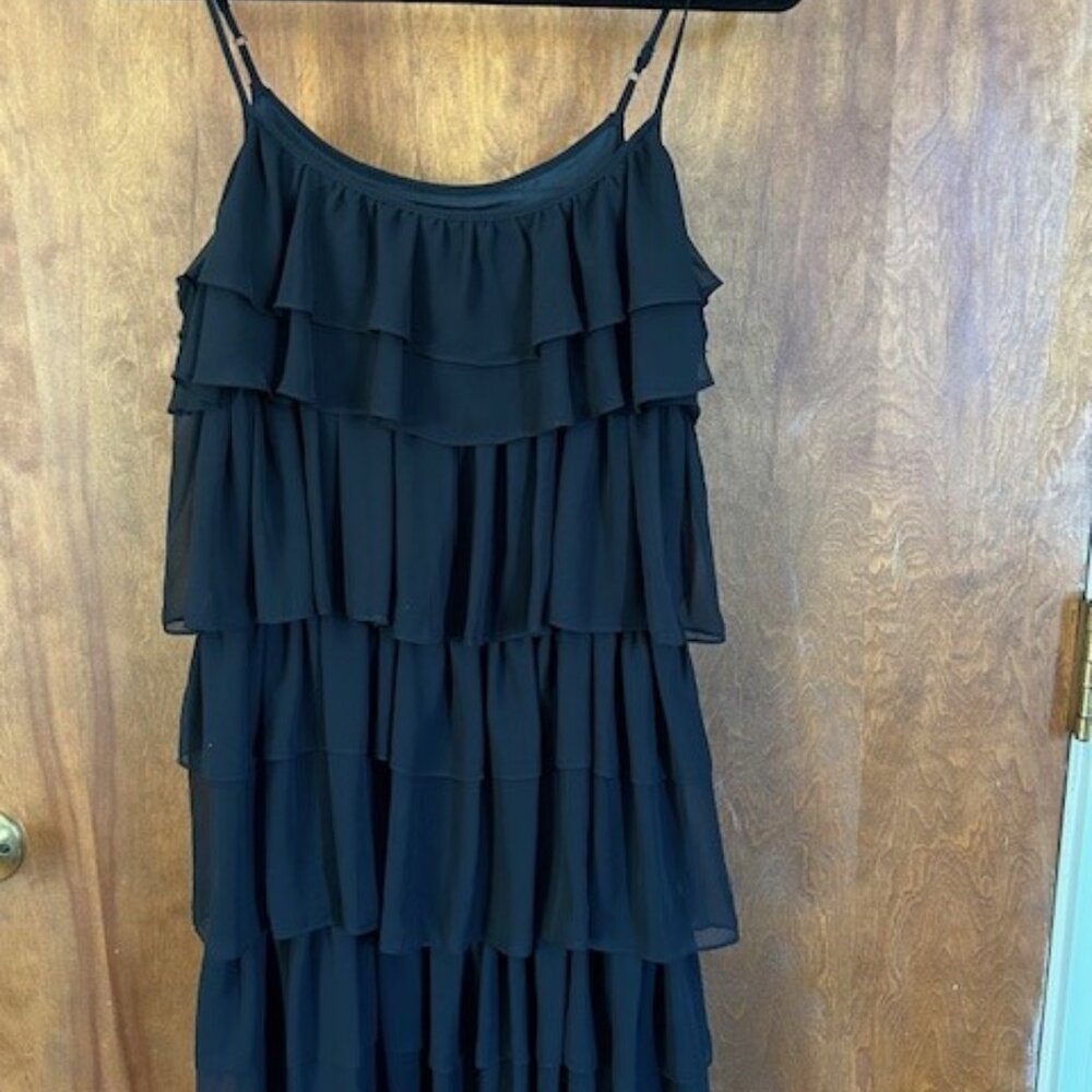 The Limited cascading ruffle little black dress with spaghetti straps - XS - NWT